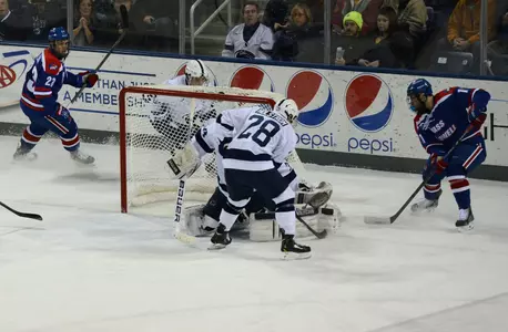 Stephen Buco banks one of the back of Penn State's netminder