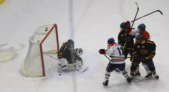 Josh Holmstrom scores against Canisius