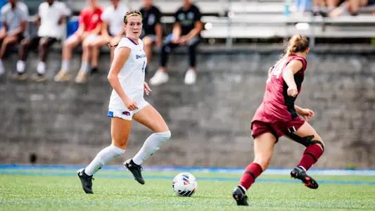 August 27, 2023, Lowell, MA:
The Umass Lowell Riverhawks Women’s Soccer team takes on the South Carolina Game Cocks at Cushing Field Complex in Lowell, Massachusetts. Sunday, August 27, 2023.
(Photo by Nick Grace/UMass Lowell Athletics)