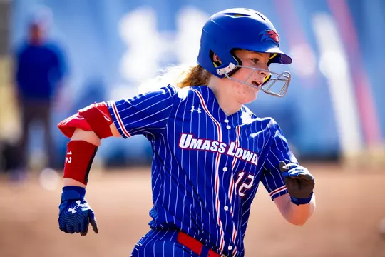 March 22, 2023, Lowell, MA:
The Umass Lowell Softball team takes on the UMass Amherst minutewomen at River View field in Lowell, Massachusetts. Wednesday, March 22, 2023.
(Photo by Nick Grace/UMass Lowell Athletics)