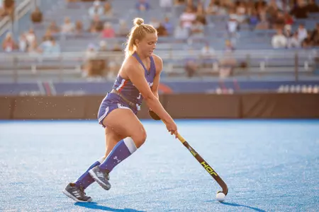 September 1, 2023, Lowell, MA:
UMass Lowell Field Hockey takes on the Merrimack College Warriors at Wicked Blue field in Lowell, Massachusetts. Friday, September 1, 2023.
(Photo by Nick Grace/UMass Lowell Athletics)