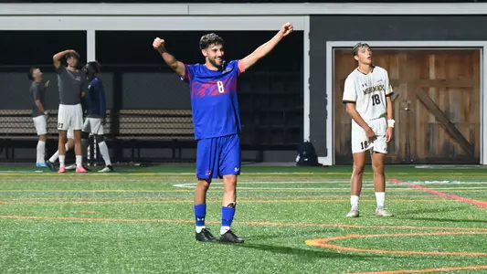 MSOC Guillermo Goal Celebration at Merrimack