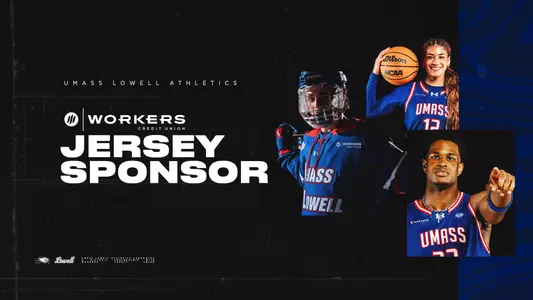 UMass Lowell jersey patch partnership with Workers Credit Union