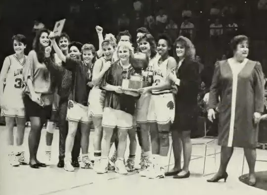 Women's Basketball celebrating conference championship