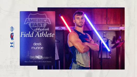 Graphic of Derek Munroe Earning America East Field Athlete of the Week