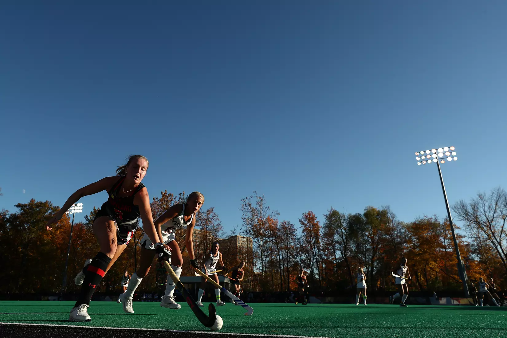 Midfielder/Forward Taylor Mason (9)
#5 Maryland Terrapins vs. #13 Virginia Cavaliers at Maryland Field Hockey Complex in College Park, MD on Friday, Nov. 12, 2021.
Zach Bland/Maryland Terrapins