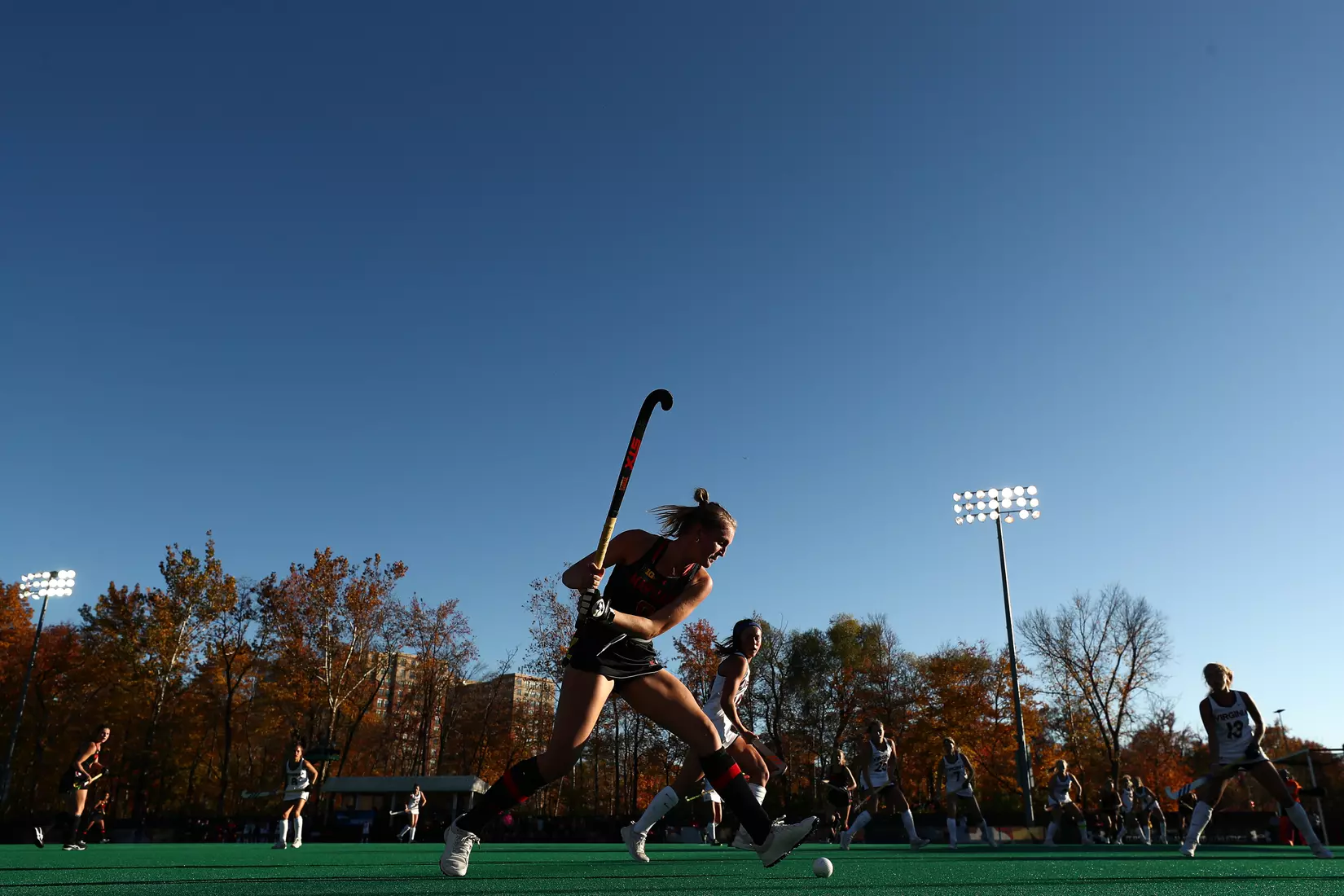 Midfielder/Forward Taylor Mason (9)
#5 Maryland Terrapins vs. #13 Virginia Cavaliers at Maryland Field Hockey Complex in College Park, MD on Friday, Nov. 12, 2021.
Zach Bland/Maryland Terrapins
