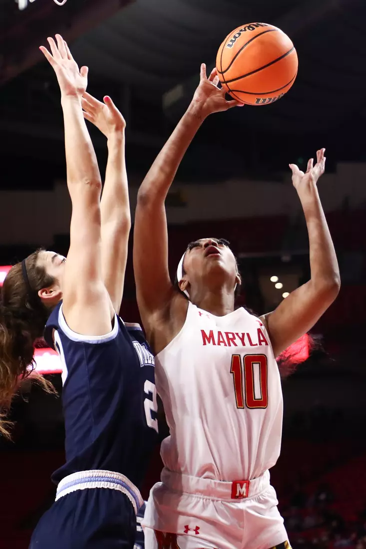 Angel Reese (10)
#4 Maryland Terrapins vs. Villanova Wildcats at XFINITY Center in College Park, MD on Friday, Nov. 12, 2021.
Zach Bland/Maryland Terrapins