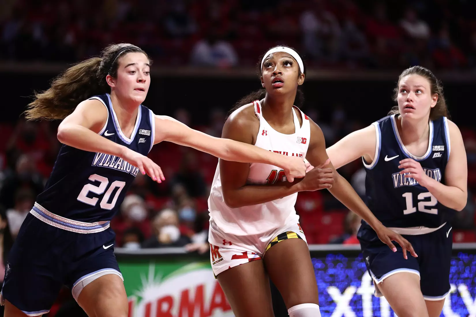 Angel Reese (10)
#4 Maryland Terrapins vs. Villanova Wildcats at XFINITY Center in College Park, MD on Friday, Nov. 12, 2021.
Zach Bland/Maryland Terrapins