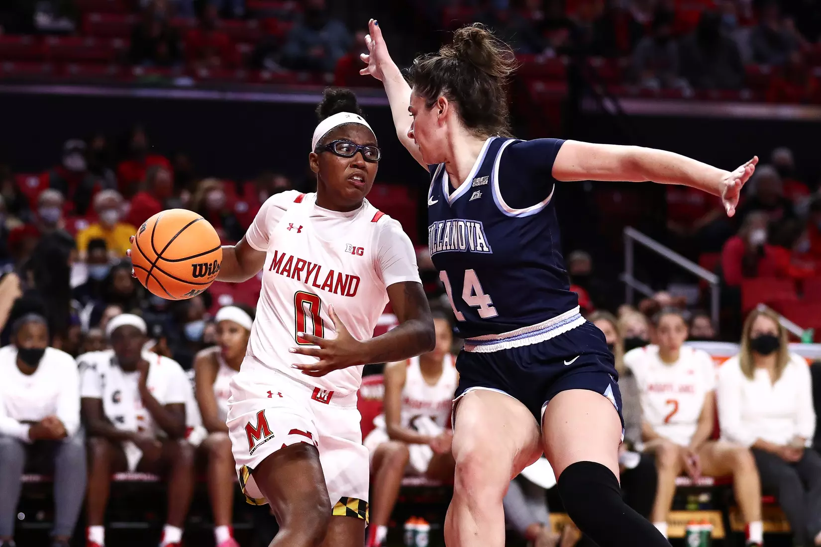 Shyanne Sellers (0)
#4 Maryland Terrapins vs. Villanova Wildcats at XFINITY Center in College Park, MD on Friday, Nov. 12, 2021.
Zach Bland/Maryland Terrapins