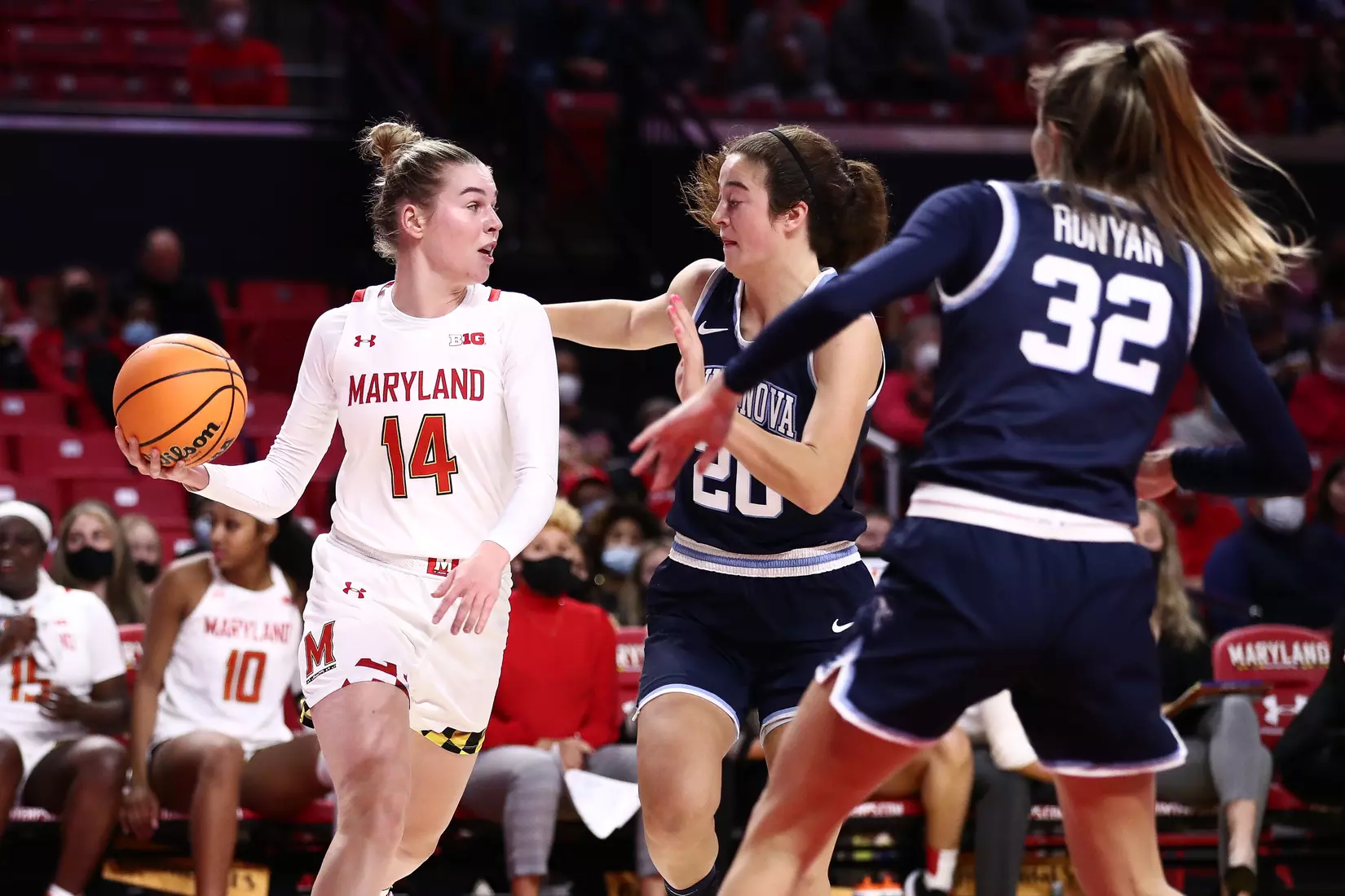 Taisiya Kozlova (14)
#4 Maryland Terrapins vs. Villanova Wildcats at XFINITY Center in College Park, MD on Friday, Nov. 12, 2021.
Zach Bland/Maryland Terrapins