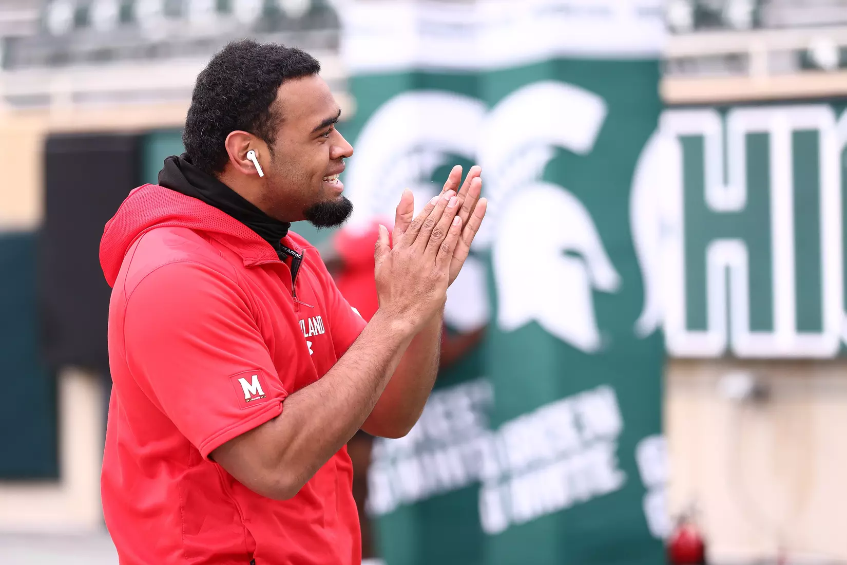 Linebacker TJ Kautai (56)
Maryland Terrapins vs. #8 Michigan State Spartans at Spartan Stadium in East Lansing, MI on Saturday, Nov. 13, 2021.
Maddie Kyler/Maryland Terrapins