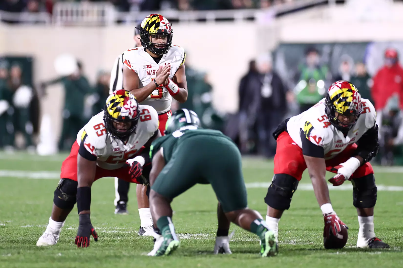 Quarterback Taulia Tagovailoa (3)
Maryland Terrapins vs. #8 Michigan State Spartans at Spartan Stadium in East Lansing, MI on Saturday, Nov. 13, 2021.
Maddie Kyler/Maryland Terrapins