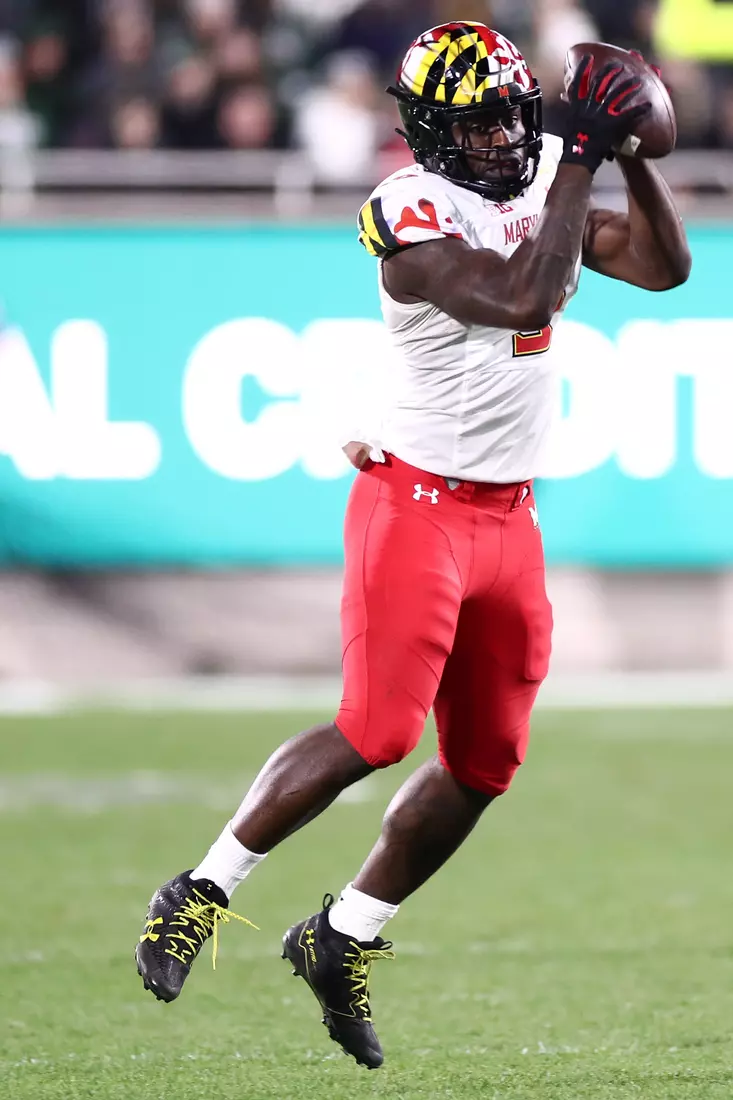 Tight end Chigoziem Okonkwo (9)
Maryland Terrapins vs. #8 Michigan State Spartans at Spartan Stadium in East Lansing, MI on Saturday, Nov. 13, 2021.
Maddie Kyler/Maryland Terrapins