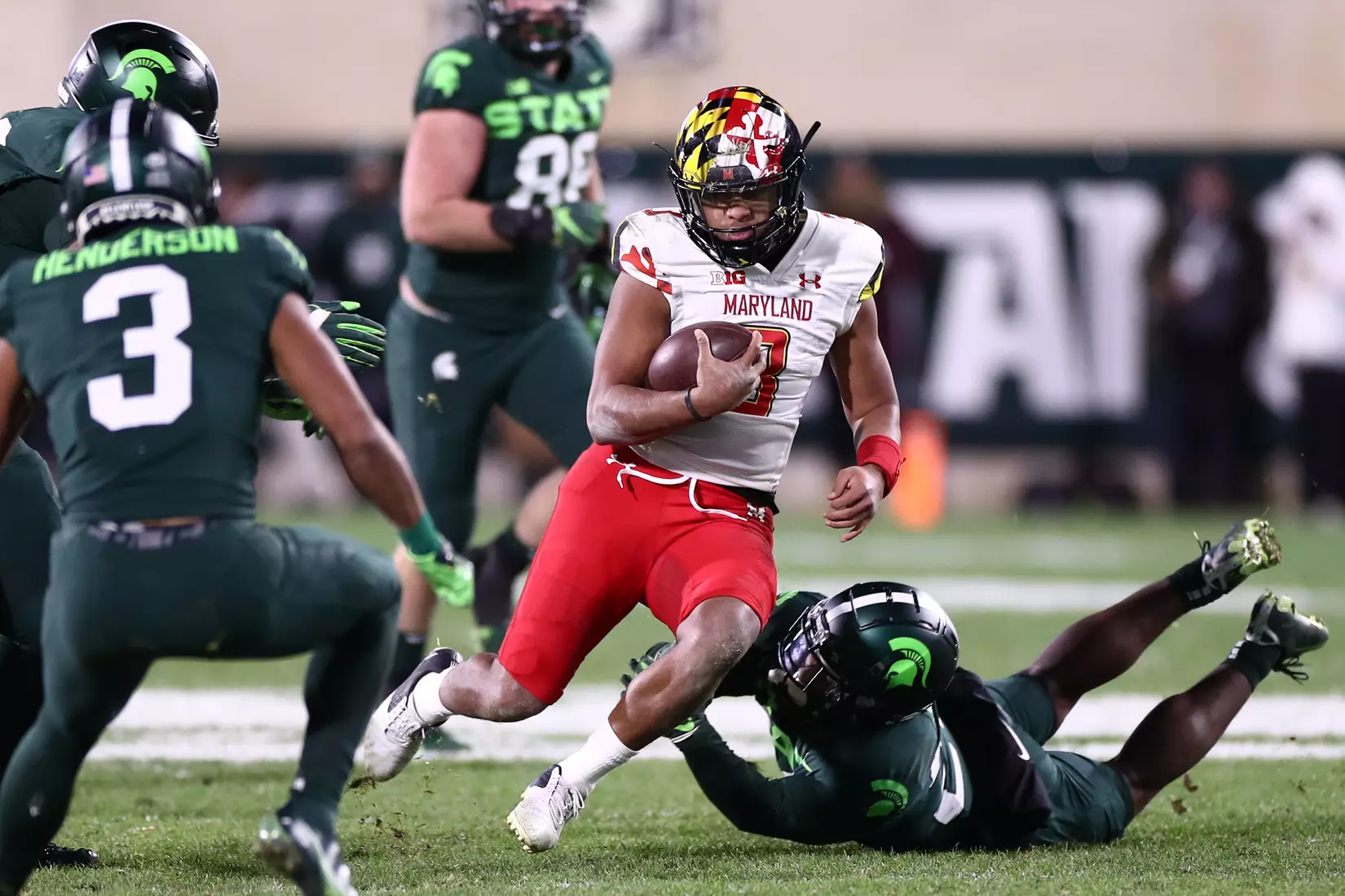 Quarterback Taulia Tagovailoa (3)
Maryland Terrapins vs. #8 Michigan State Spartans at Spartan Stadium in East Lansing, MI on Saturday, Nov. 13, 2021.
Maddie Kyler/Maryland Terrapins