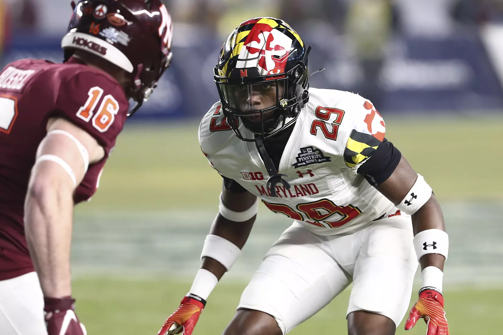 Deshawn Holt (29).
Pinstripe Bowl: Maryland Terrapins vs. Virginia Tech Hokies at Yankee Stadium in Bronx, NY on Wednesday, Dec. 29, 2021.
Maddie Kyler/Maryland Terrapins