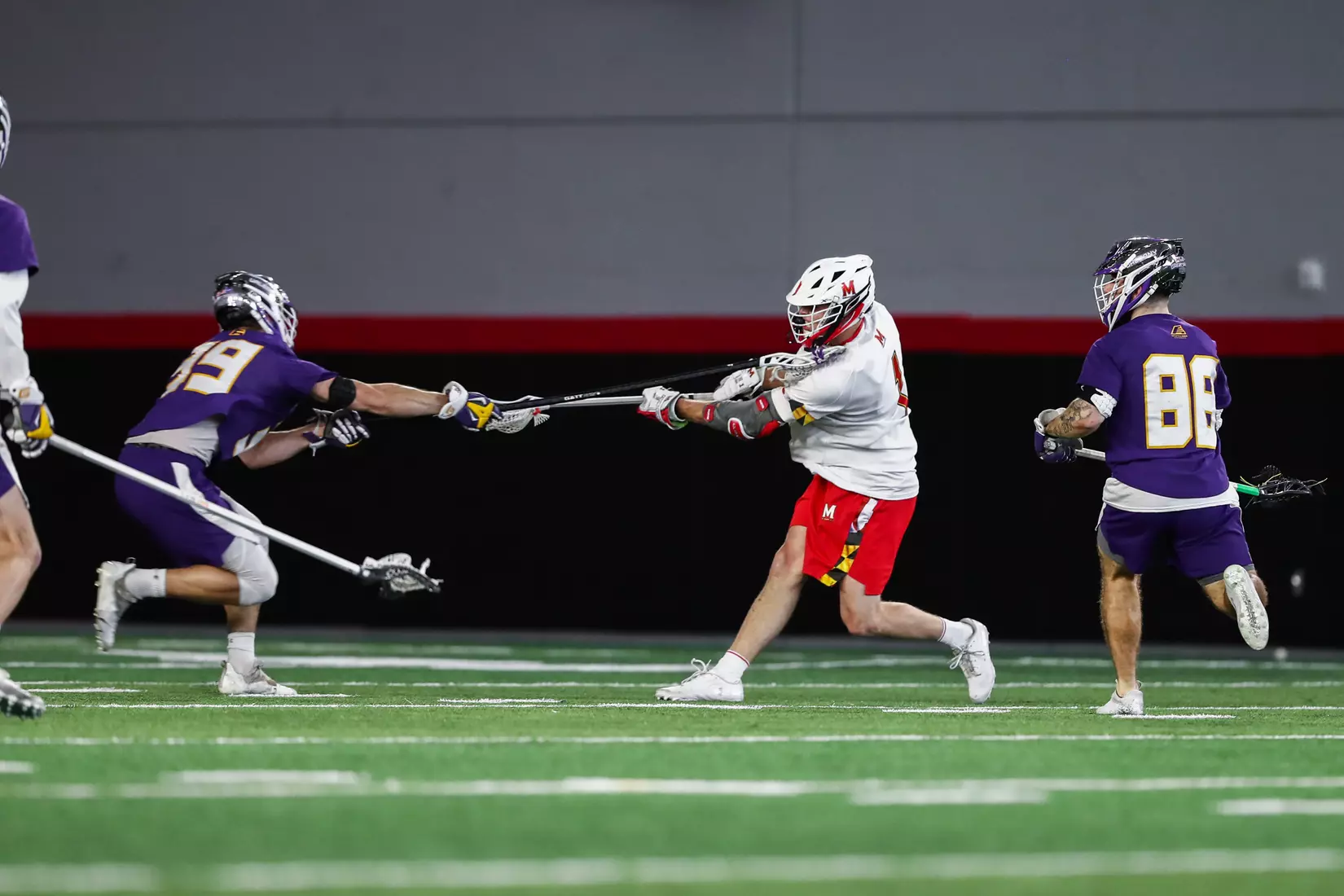 Logan Wisnauskas (1). Maryland Terrapins vs. the Albany Great Danes at Jones-Hill House in College Park, MD on Saturday March 12, 2022. Taylor McLaughlin/Maryland Terrapins