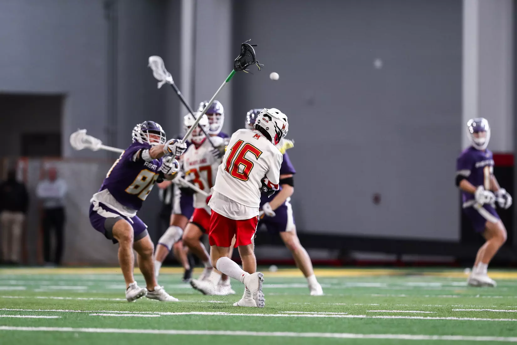 Anthony DeMaio (16). Maryland Terrapins vs. the Albany Great Danes at Jones-Hill House in College Park, MD on Saturday March 12, 2022. Taylor McLaughlin/Maryland Terrapins