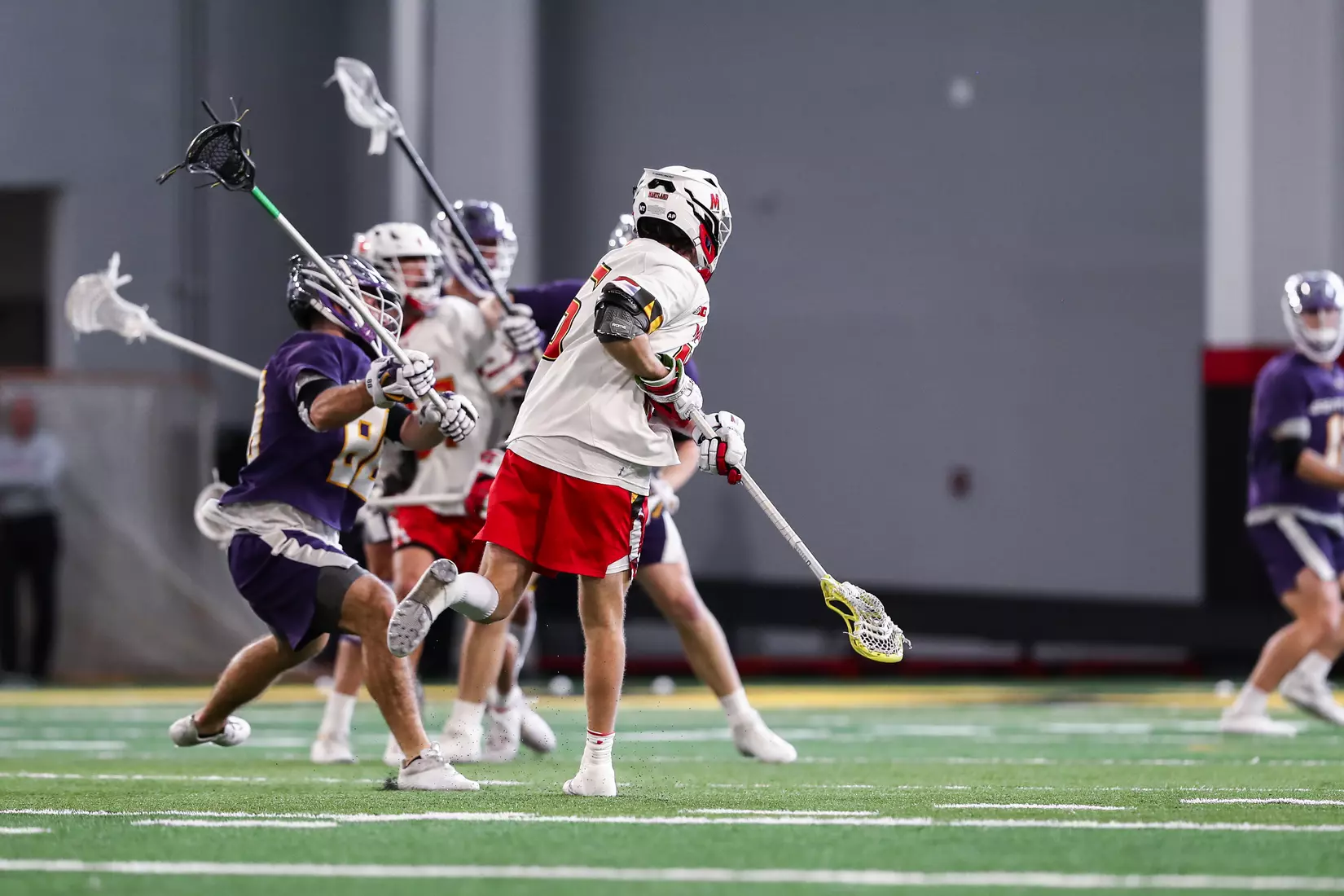 Anthony DeMaio (16). Maryland Terrapins vs. the Albany Great Danes at Jones-Hill House in College Park, MD on Saturday March 12, 2022. Taylor McLaughlin/Maryland Terrapins