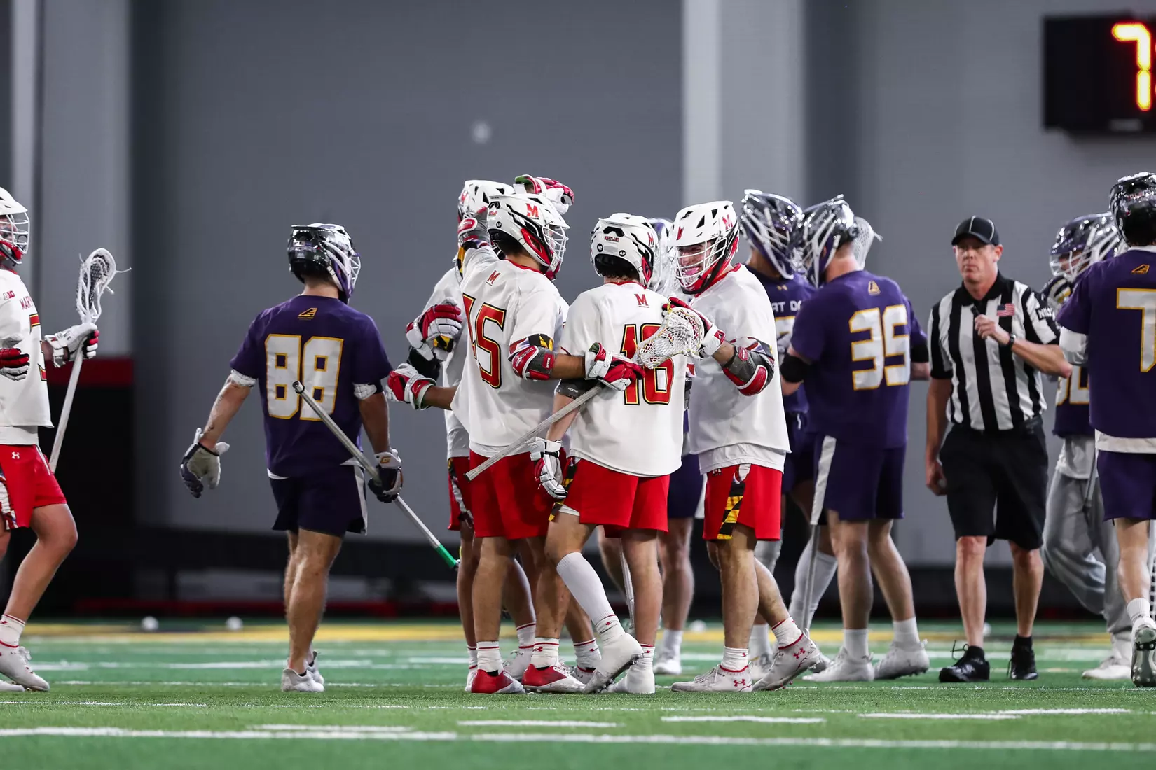 Anthony DeMaio (16). Maryland Terrapins vs. the Albany Great Danes at Jones-Hill House in College Park, MD on Saturday March 12, 2022. Taylor McLaughlin/Maryland Terrapins