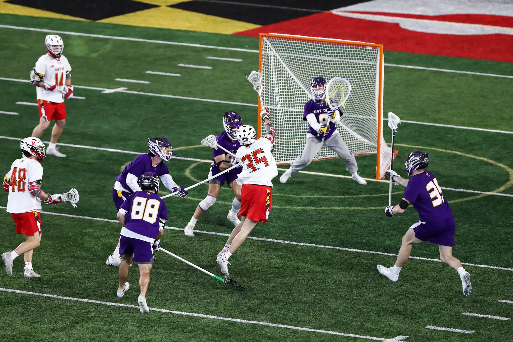 Kevin Tucker (35). Maryland Terrapins vs. the Albany Great Danes at Jones-Hill House in College Park, MD on Saturday March 12, 2022. Taylor McLaughlin/Maryland Terrapins