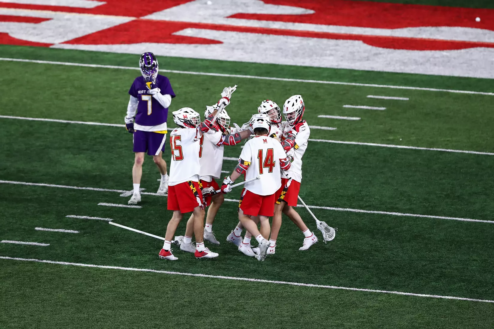 Kevin Tucker (35). Maryland Terrapins vs. the Albany Great Danes at Jones-Hill House in College Park, MD on Saturday March 12, 2022. Taylor McLaughlin/Maryland Terrapins