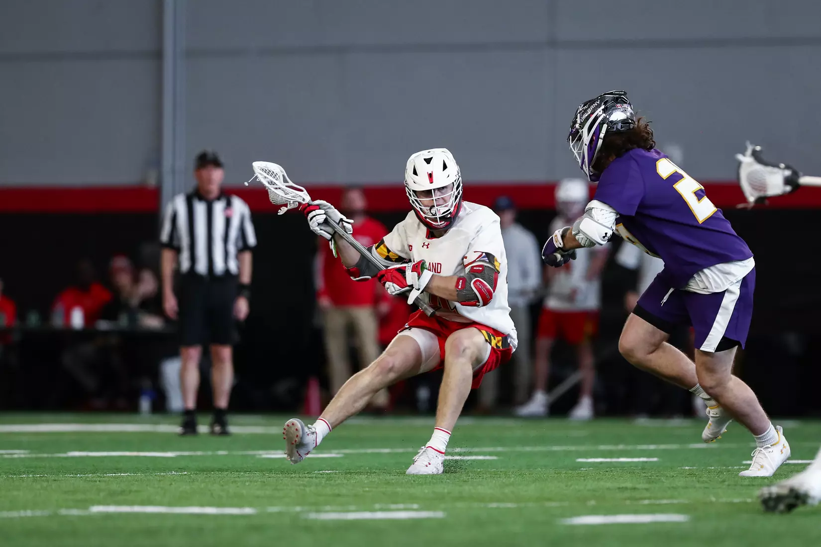 Geordy Holmes (34). Maryland Terrapins vs. the Albany Great Danes at Jones-Hill House in College Park, MD on Saturday March 12, 2022. Taylor McLaughlin/Maryland Terrapins