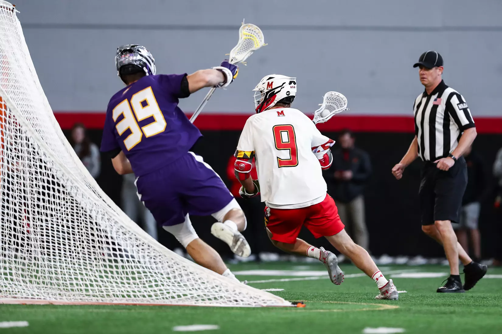 Gabe Goforth (9). Maryland Terrapins vs. the Albany Great Danes at Jones-Hill House in College Park, MD on Saturday March 12, 2022. Taylor McLaughlin/Maryland Terrapins