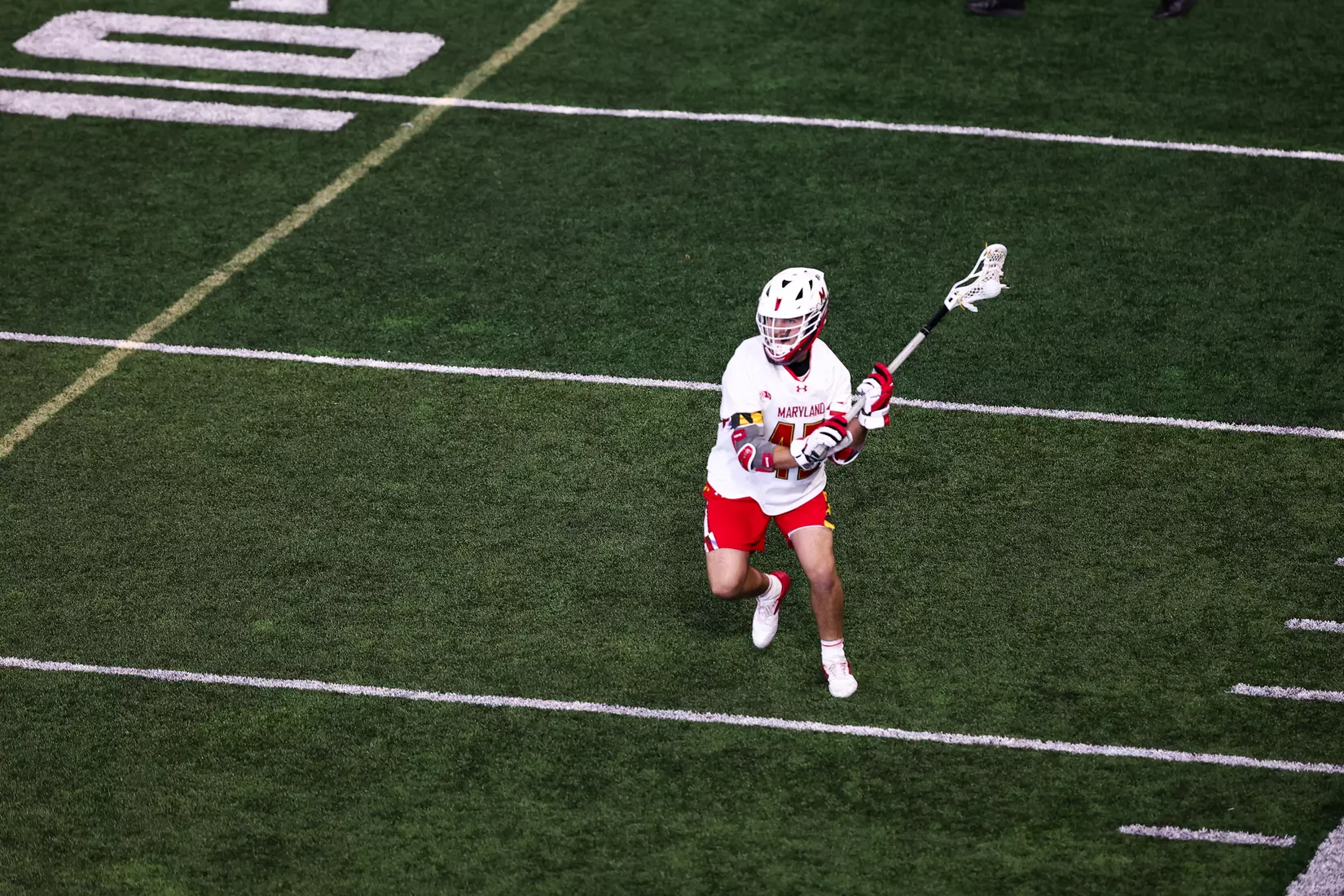 Daniel Kelly (45). Maryland Terrapins vs. the Albany Great Danes at Jones-Hill House in College Park, MD on Saturday March 12, 2022. Taylor McLaughlin/Maryland Terrapins