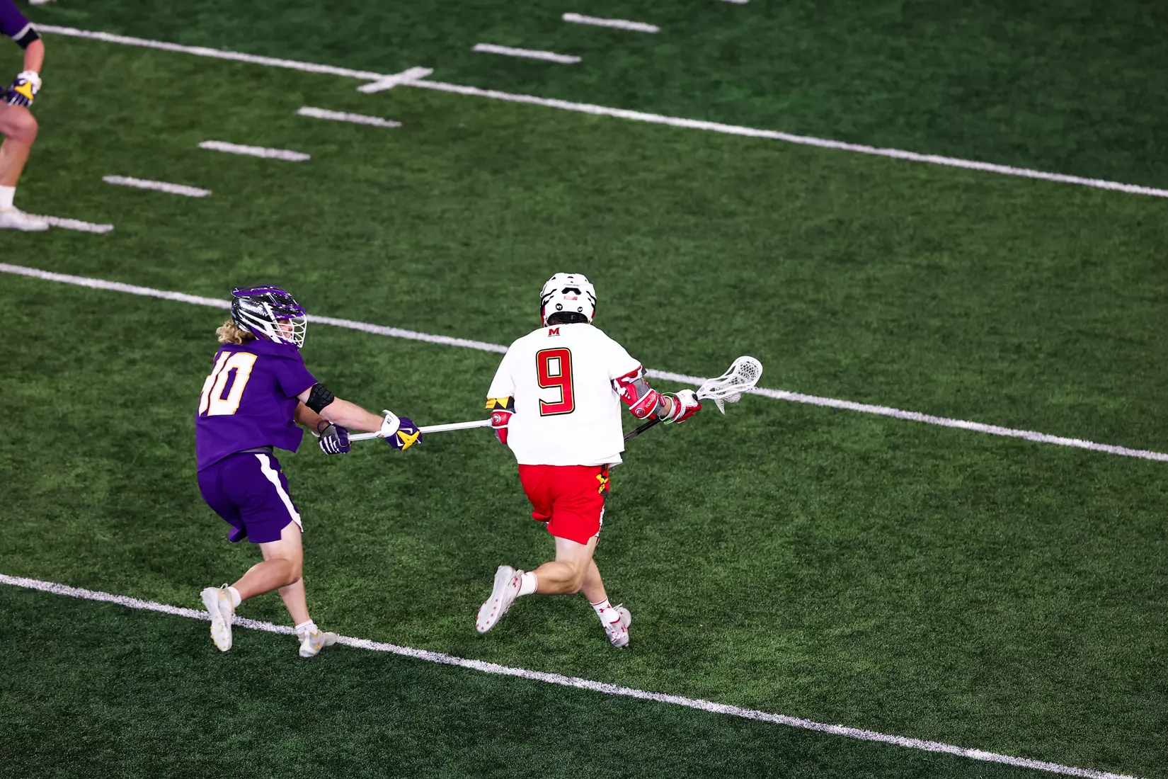 Gabe Goforth (9). Maryland Terrapins vs. the Albany Great Danes at Jones-Hill House in College Park, MD on Saturday March 12, 2022. Taylor McLaughlin/Maryland Terrapins