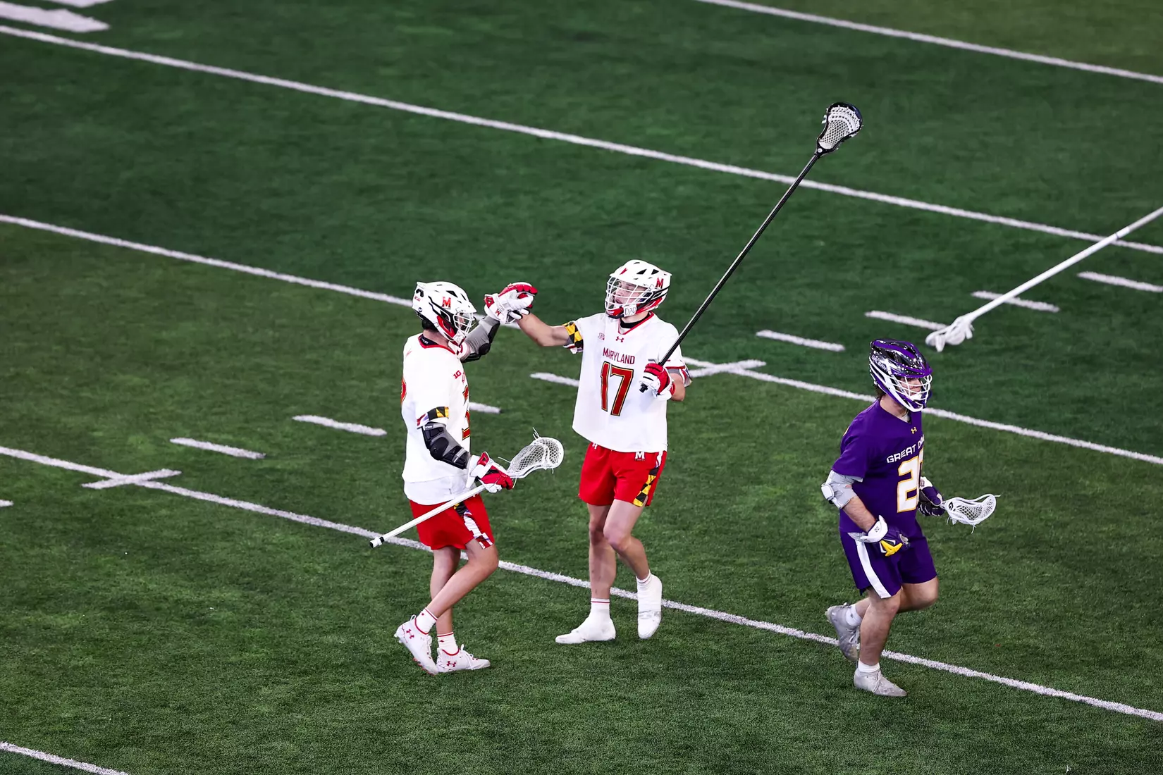 Justin Sherrer (17). Maryland Terrapins vs. the Albany Great Danes at Jones-Hill House in College Park, MD on Saturday March 12, 2022. Taylor McLaughlin/Maryland Terrapins