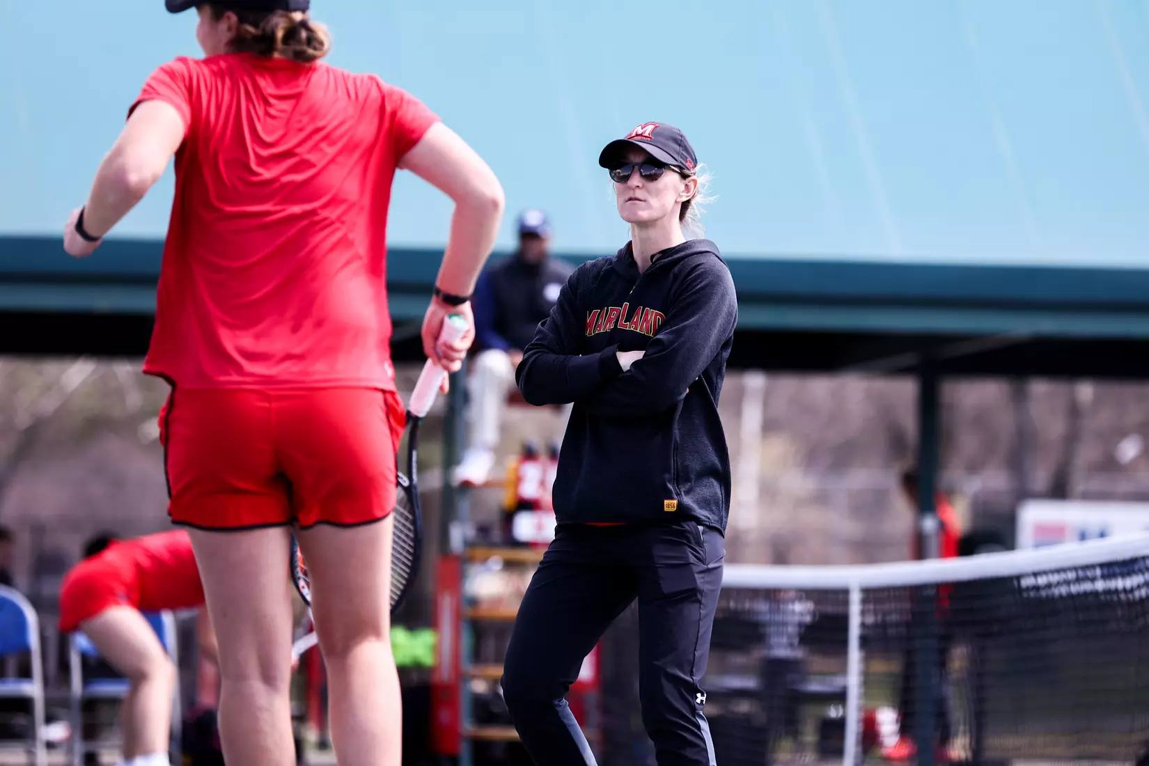 Assistant Coach Ruth Seaborne. Maryland Terrapins vs. Minnesota Golden Gophers in College Park, MD on April 3, 2022. Taylor McLaughlin/Maryland Athletics