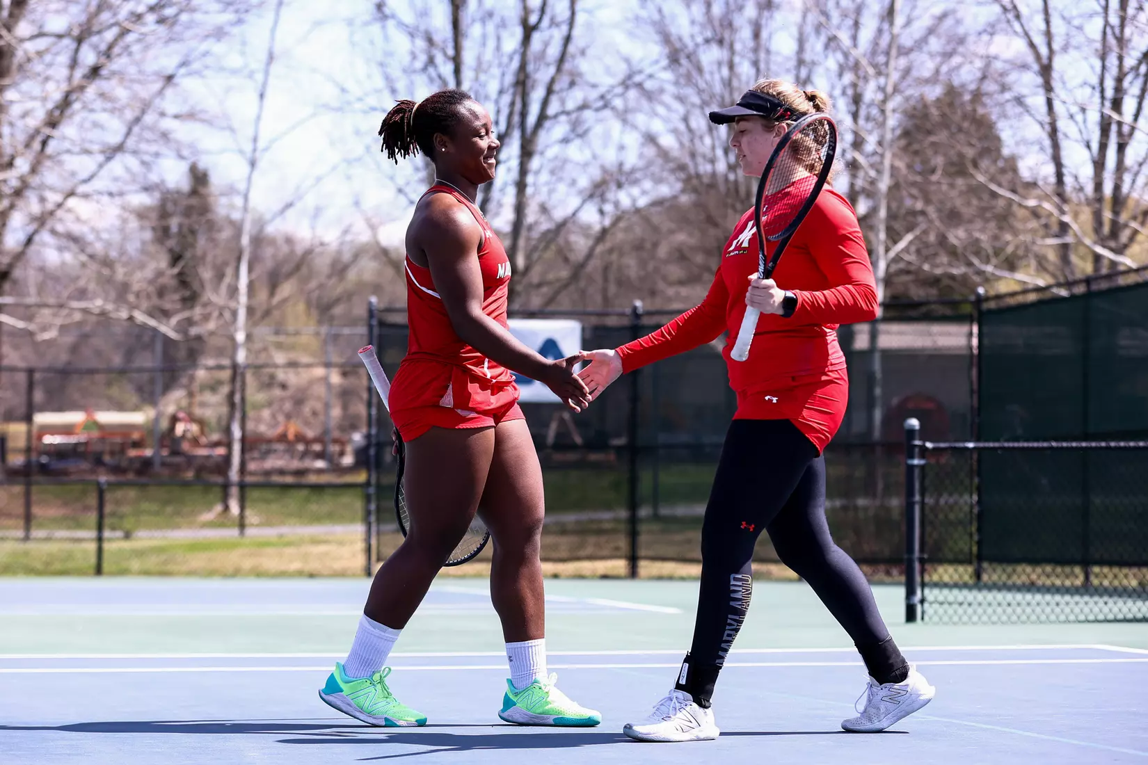 Francesca Feodorov and Mary Brumfield. Maryland Terrapins vs. Minnesota Golden Gophers in College Park, MD on April 3, 2022. Taylor McLaughlin/Maryland Athletics