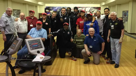 Terps Spend Christmas Morning with Vets at AFRH