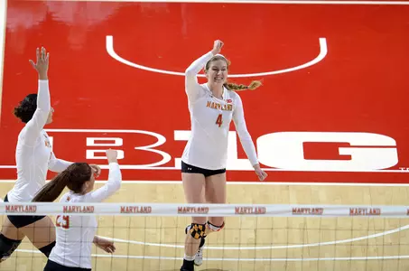 No. 11 Huskers Close Out Four Set Match With Terps