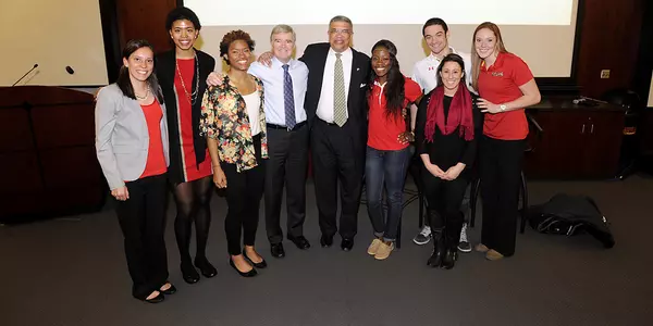 Maryland Athletics Hosts Emmert for Student Huddle