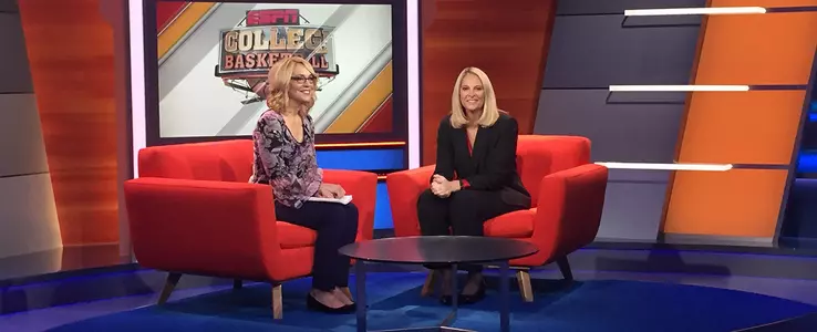 Frese Visits ESPN for WBB Media Day