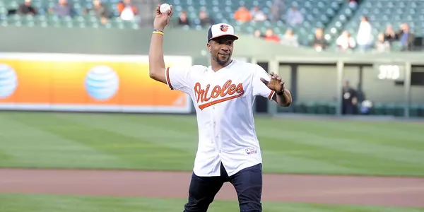 Wells Throws First Pitch at Camden Yards