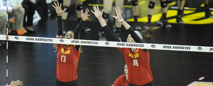 Terps Fall to Iowa in Straight Sets