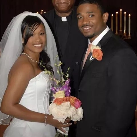 Bruce Perry with wife after wedding