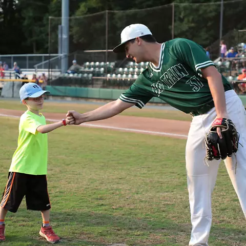 Elliott Zoellner with a young fan