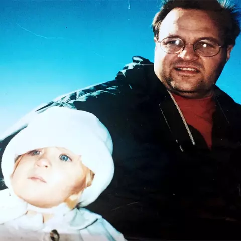 Nikki Sliwak as a child with her father