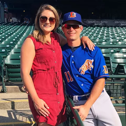 Madison Martin and Brandon Lowe at a Durham Bulls game