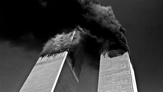 Sept. 11, 2001 Twin Towers smoke pouring out