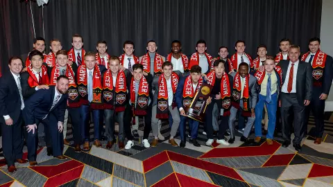 Brayan Padilla with 2018 NCAA Championship team