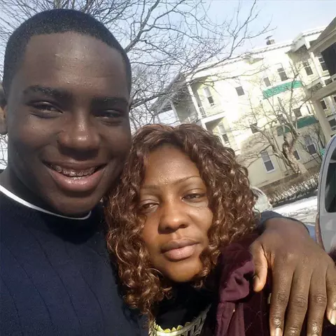 Sam Okauyinonu and his mom