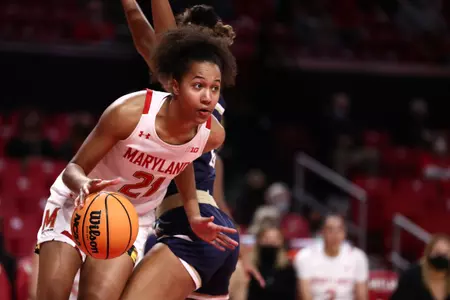 Emma Chardon (21)NCAA WBB: #3 Maryland Terrapins vs. Mount St. Mary’s Mountaineers at XFINITY Center in College Park, Maryland on Tuesday, Nov. 16, 2021. Zach Bland/Maryland Terrapins