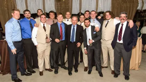 Terps football at the Rhodes' wedding