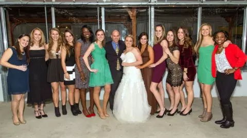 Terps women's soccer at the Rhodes' wedding