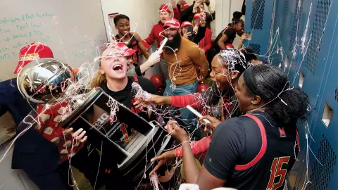 Women's Basketball celebrates 2020 Big Ten Tournament Victory